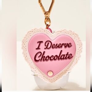 Nwt I Deserve Chocolates Valentine's Day Heart-Shaped Hand Sanitizer Keychain ❤️